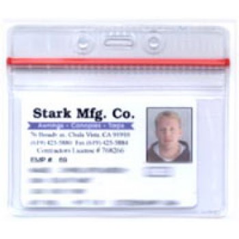 Ziplock Top Badge Holder, Horizontal C/Card  - 100 pack